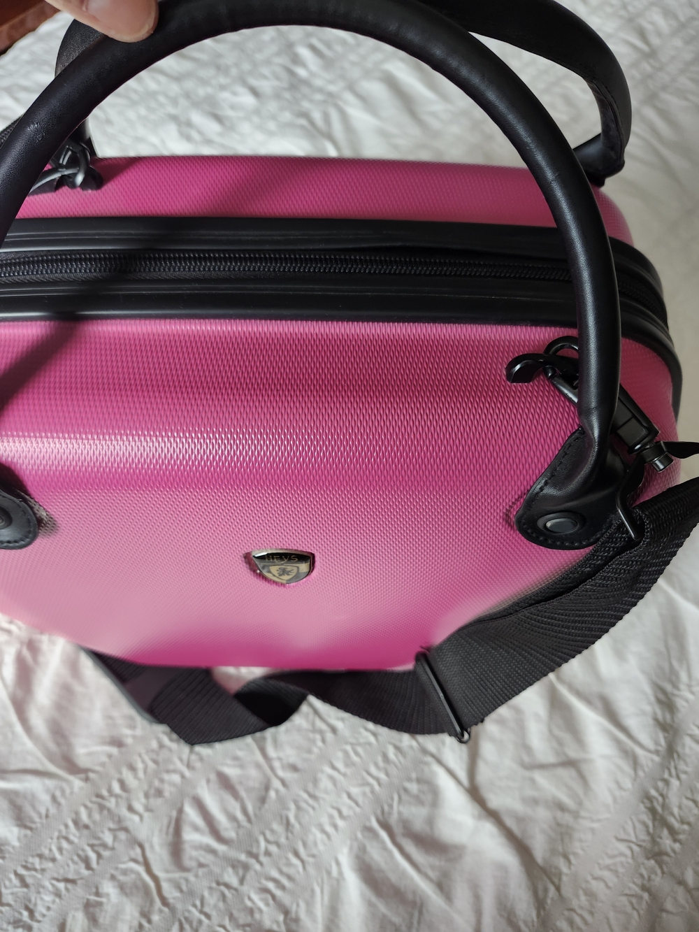 Pink Hard-Shell Carry Handbag - Picture 8 of 9